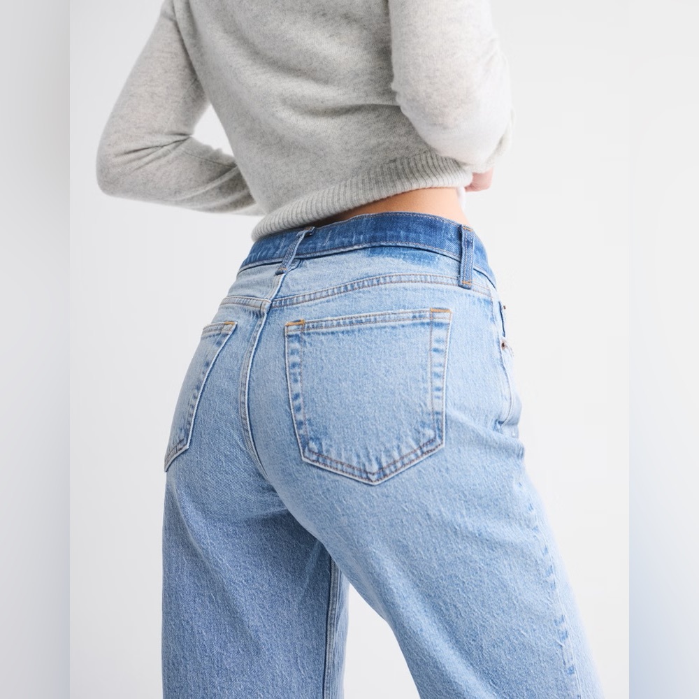 Abercrombie Vintage Low Rise Baggy Jeans 27 Comfort Stretch Light Wash Denim NWT - Picture 7 of 7